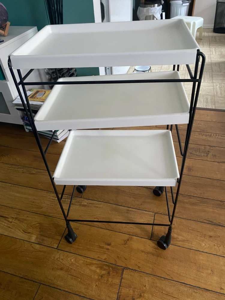Three-Tier White Rolling Storage Cart - photo 2