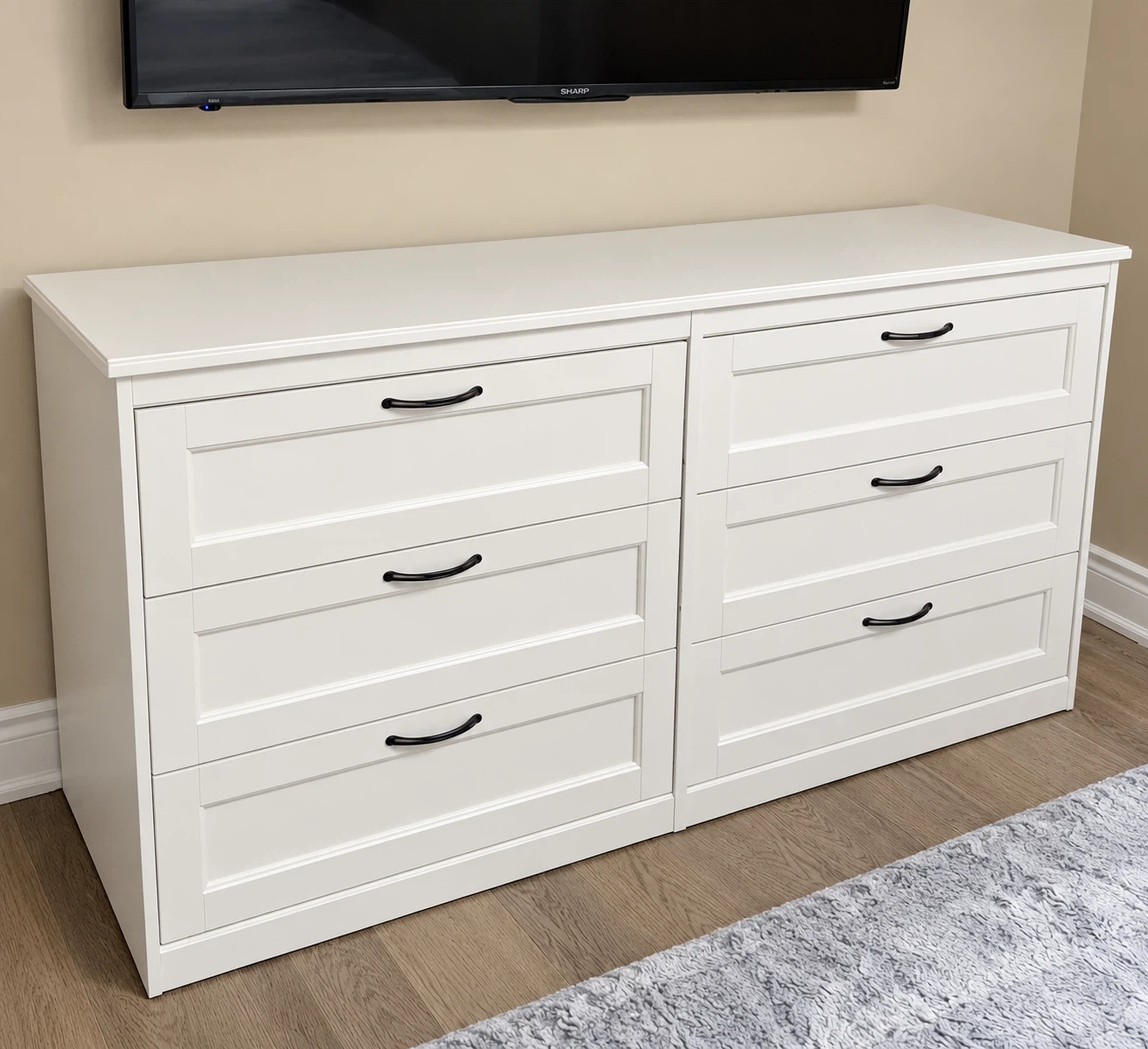White 6-Drawer Dresser