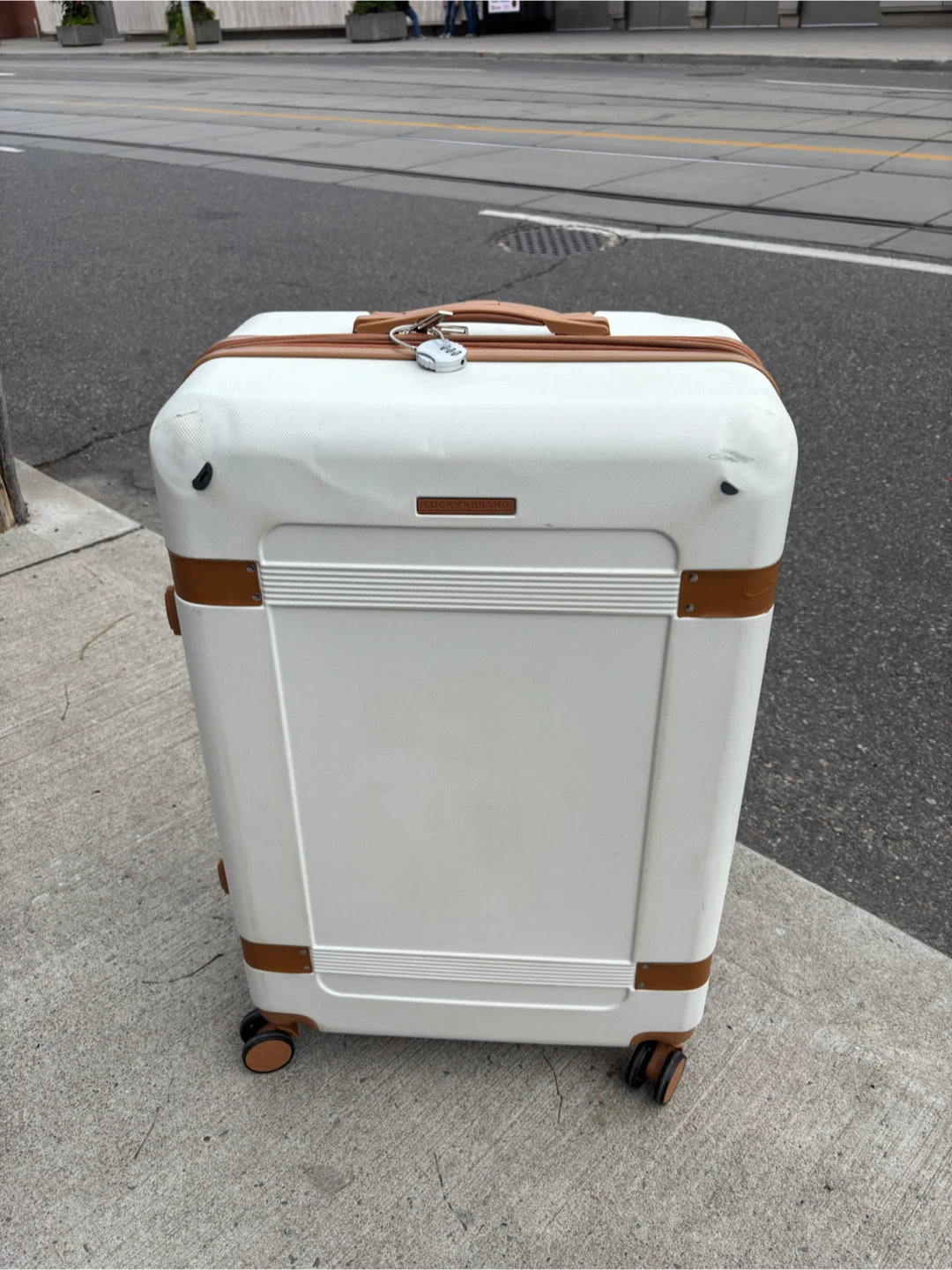 Lucky Brand Spinner Luggage White