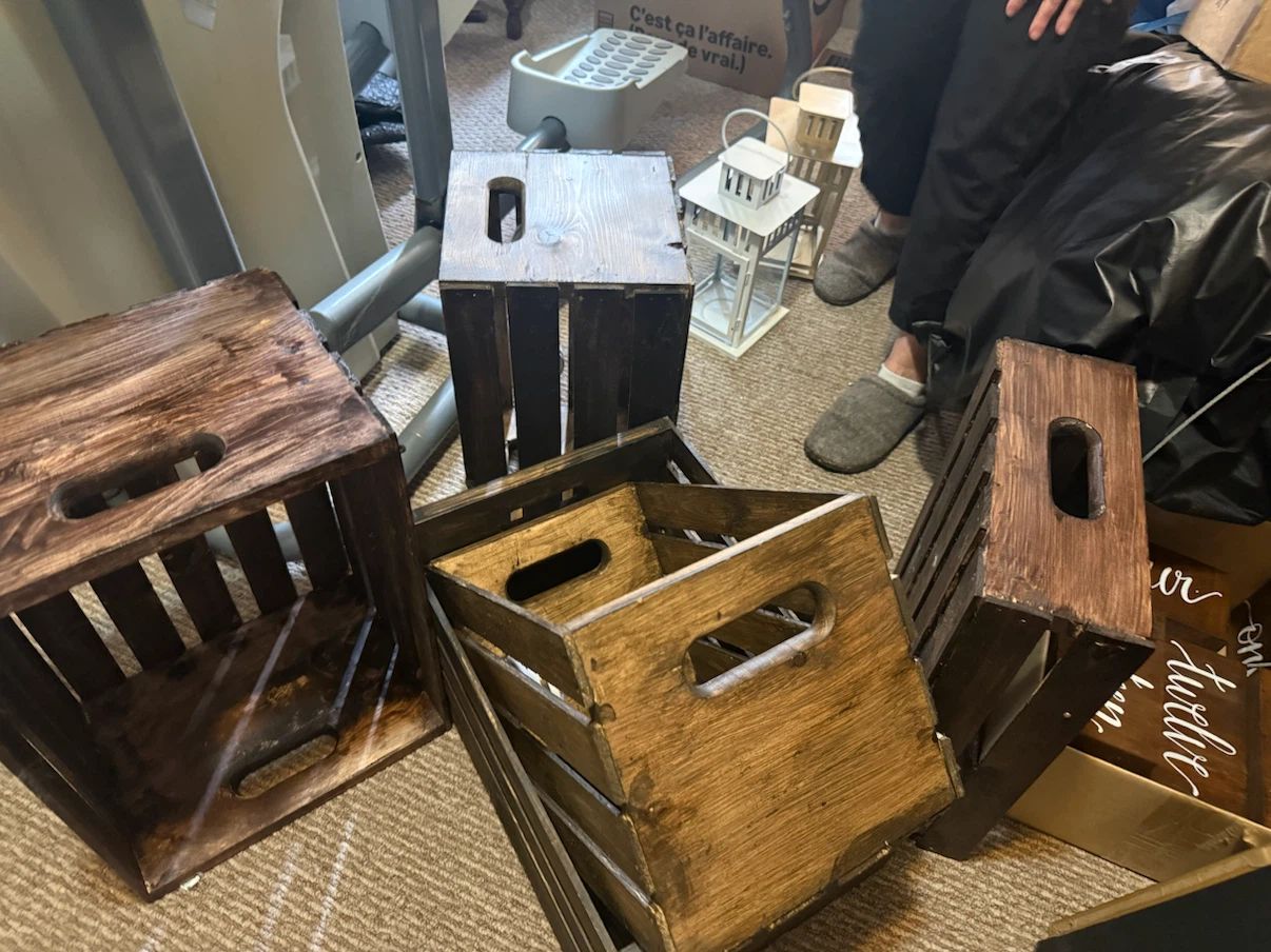 Set of 5 Dark Wood Storage Crates - photo 2