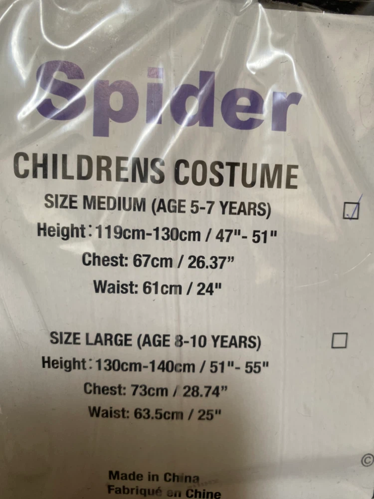 Spider Children's Costume Size Medium - photo 3