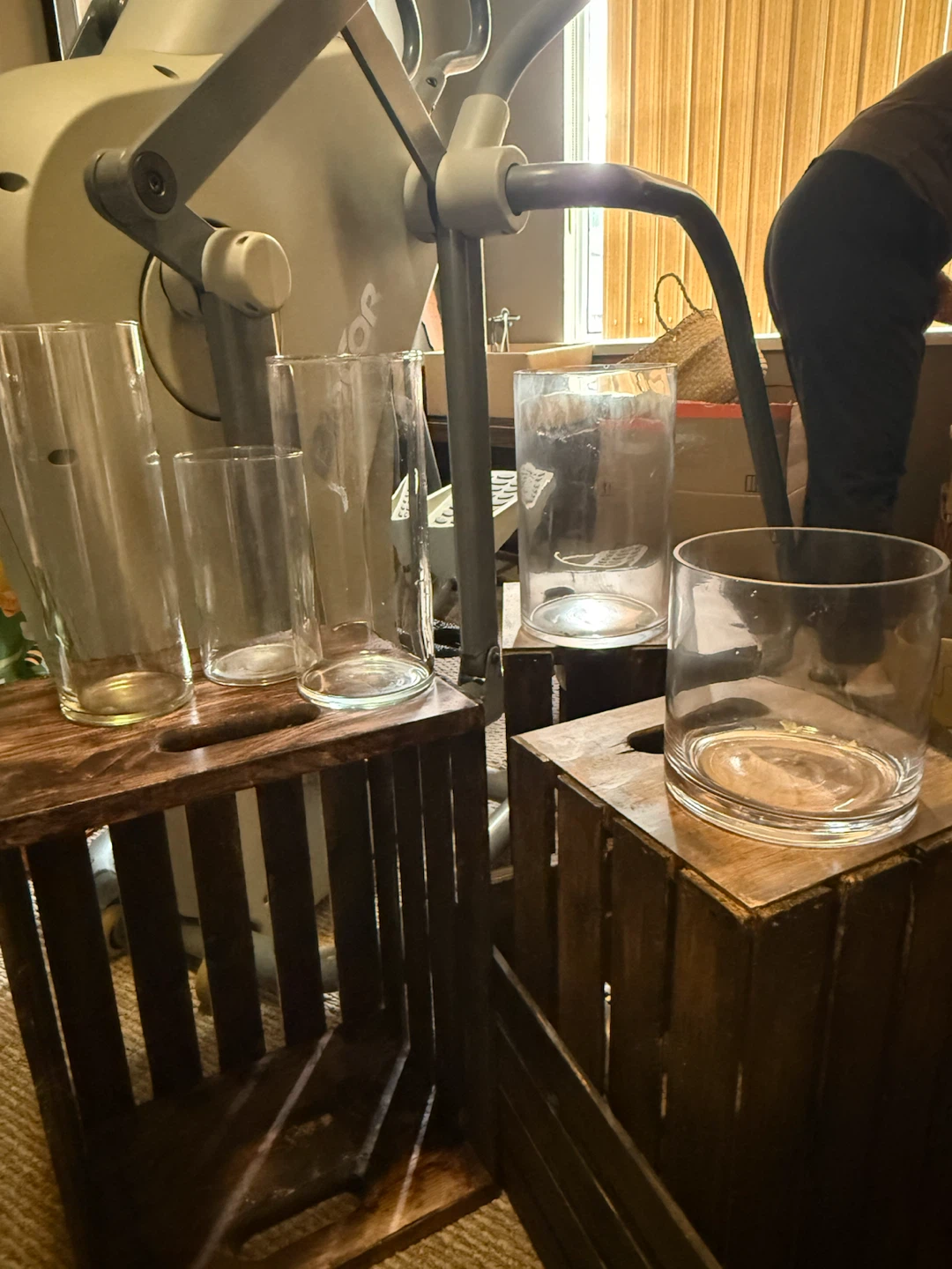 Assorted glass vases
