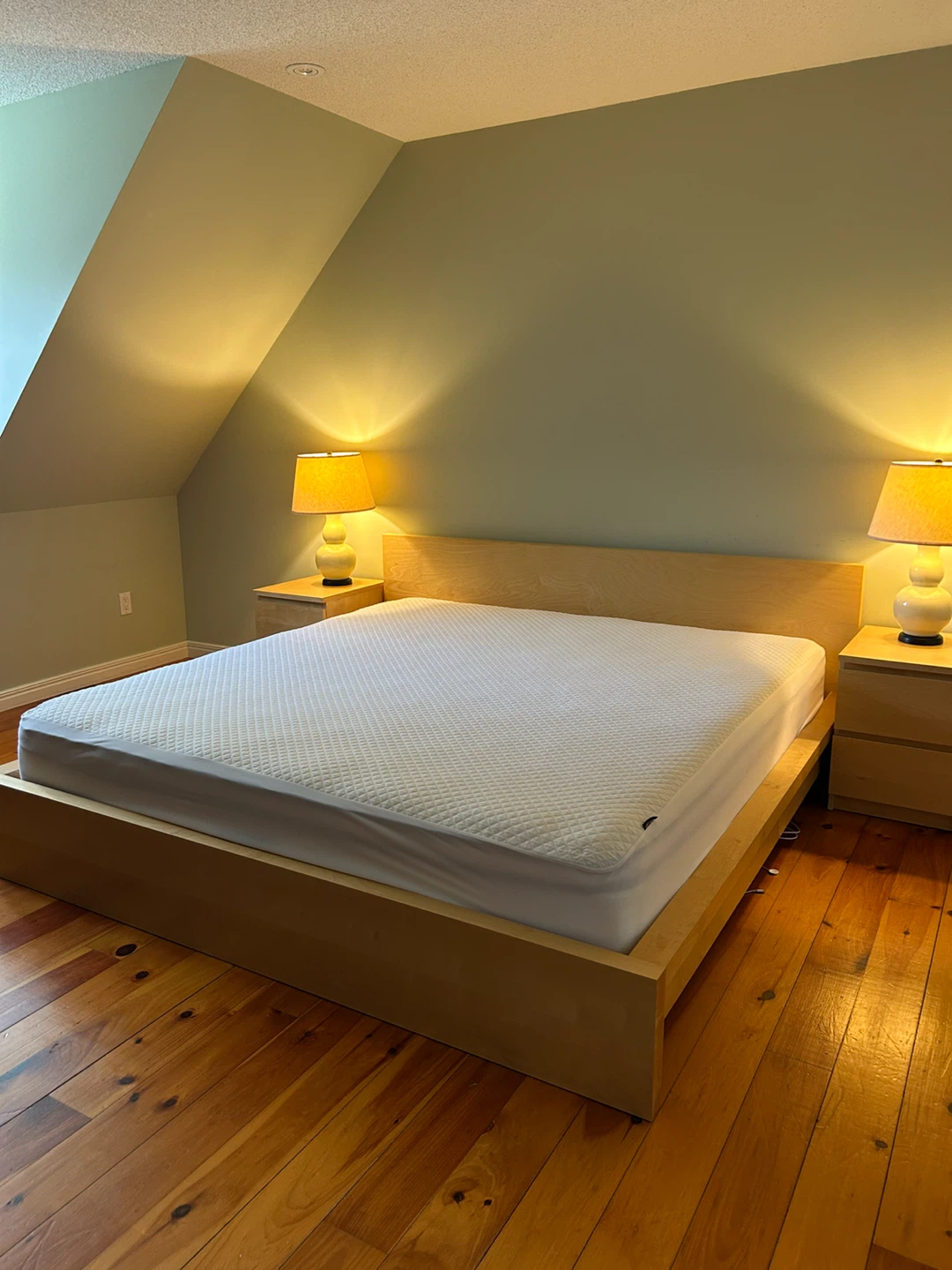 IKEA MALM king bed with night stands