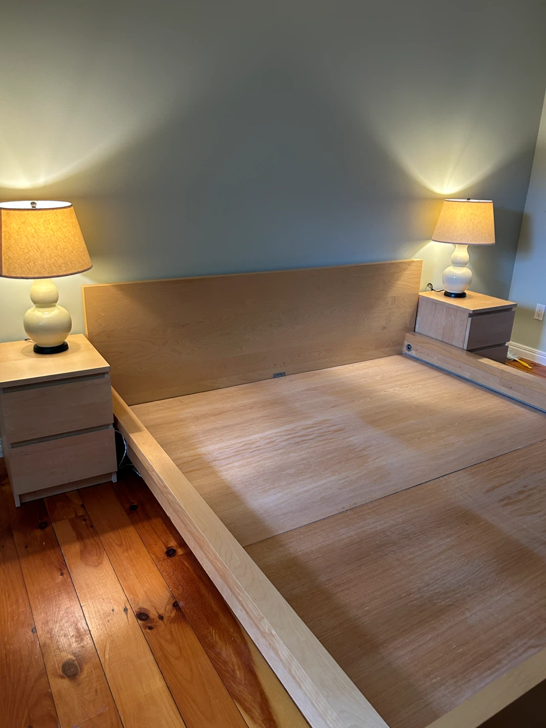 IKEA MALM king bed with night stands - photo 3