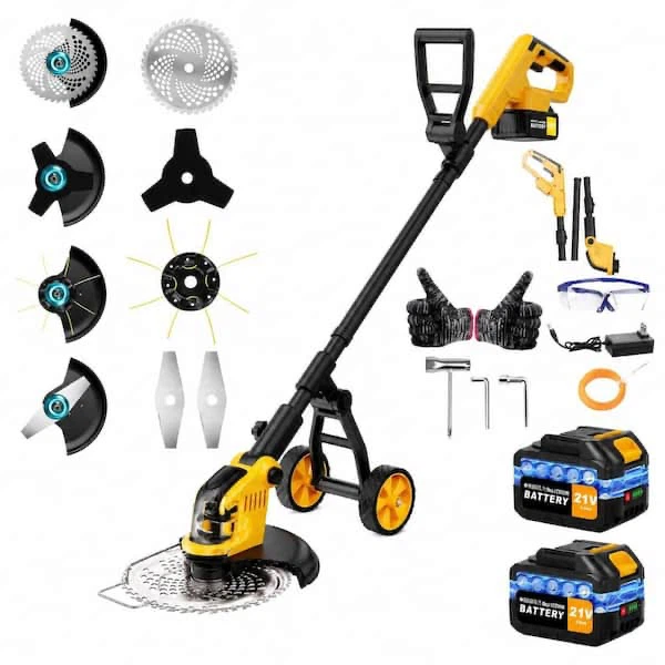 Cordless Electric Weed Wacker with Wheels