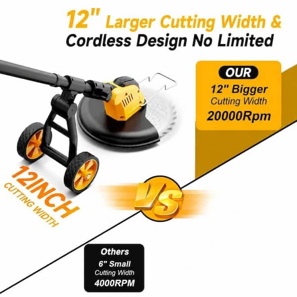 Cordless Electric Weed Wacker with Wheels - photo 4