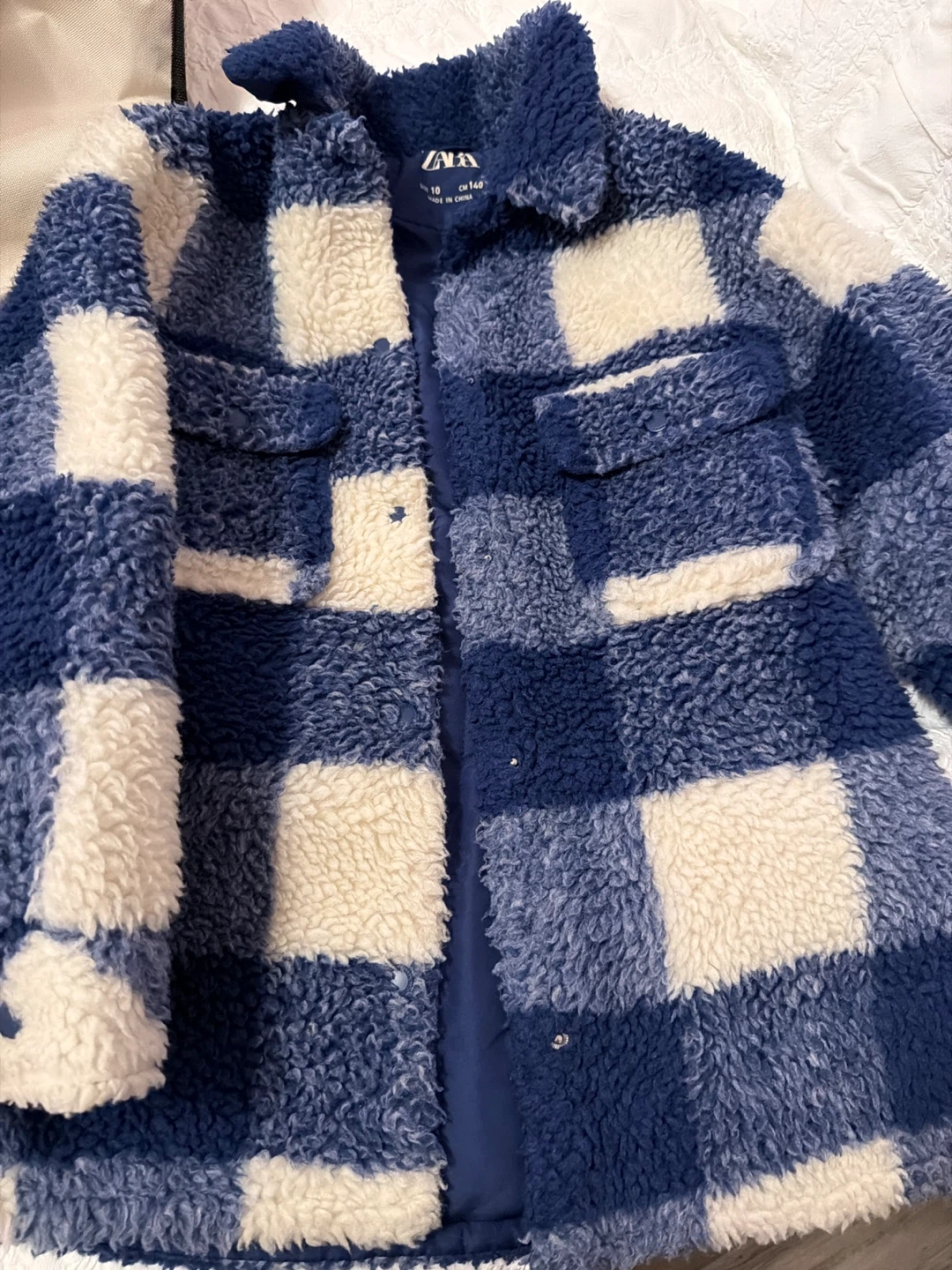 ZARA Plaid Sherpa Jacket