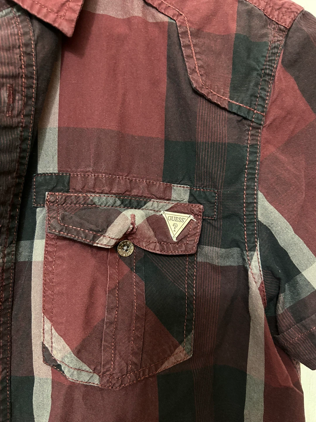 Guess Men's Plaid Short Sleeve Shirt - XS - photo 3