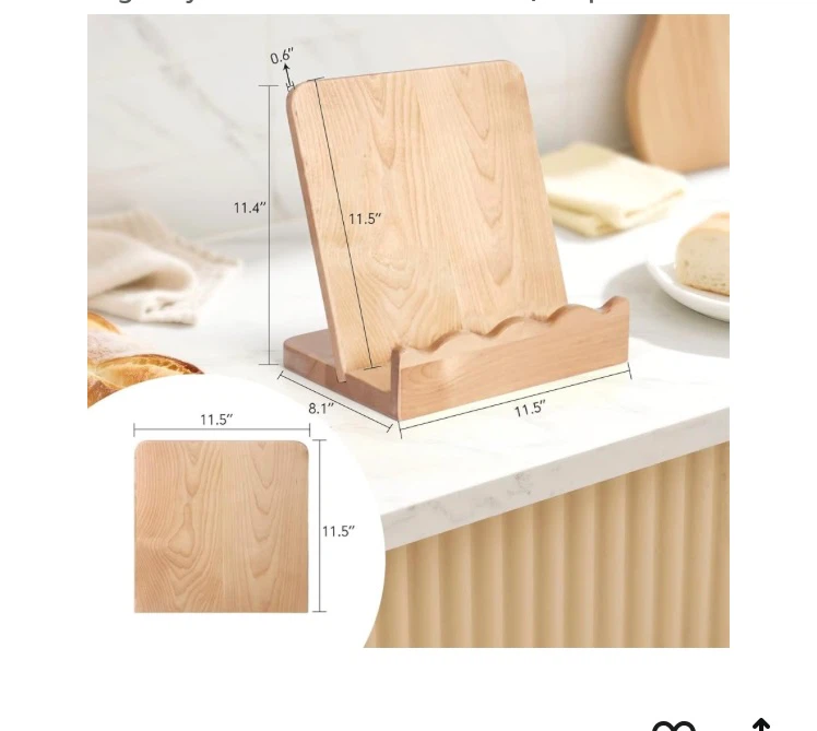 Slirike Scalloped Wooden Cookbook Stand - photo 5