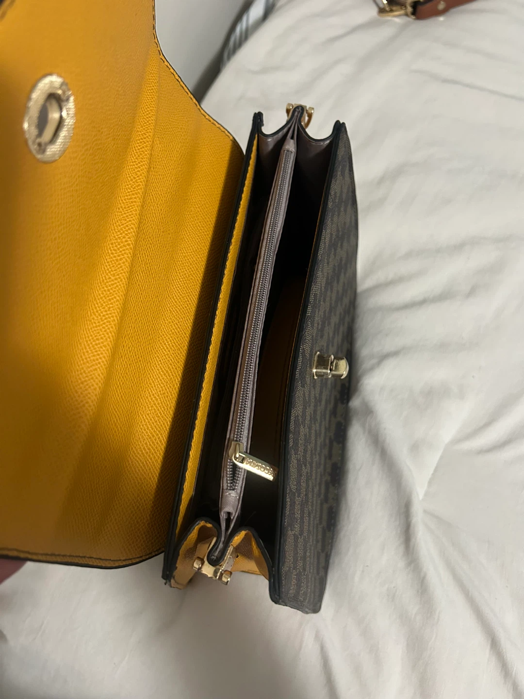 Secosana Mustard and Patterned Handbag - photo 2