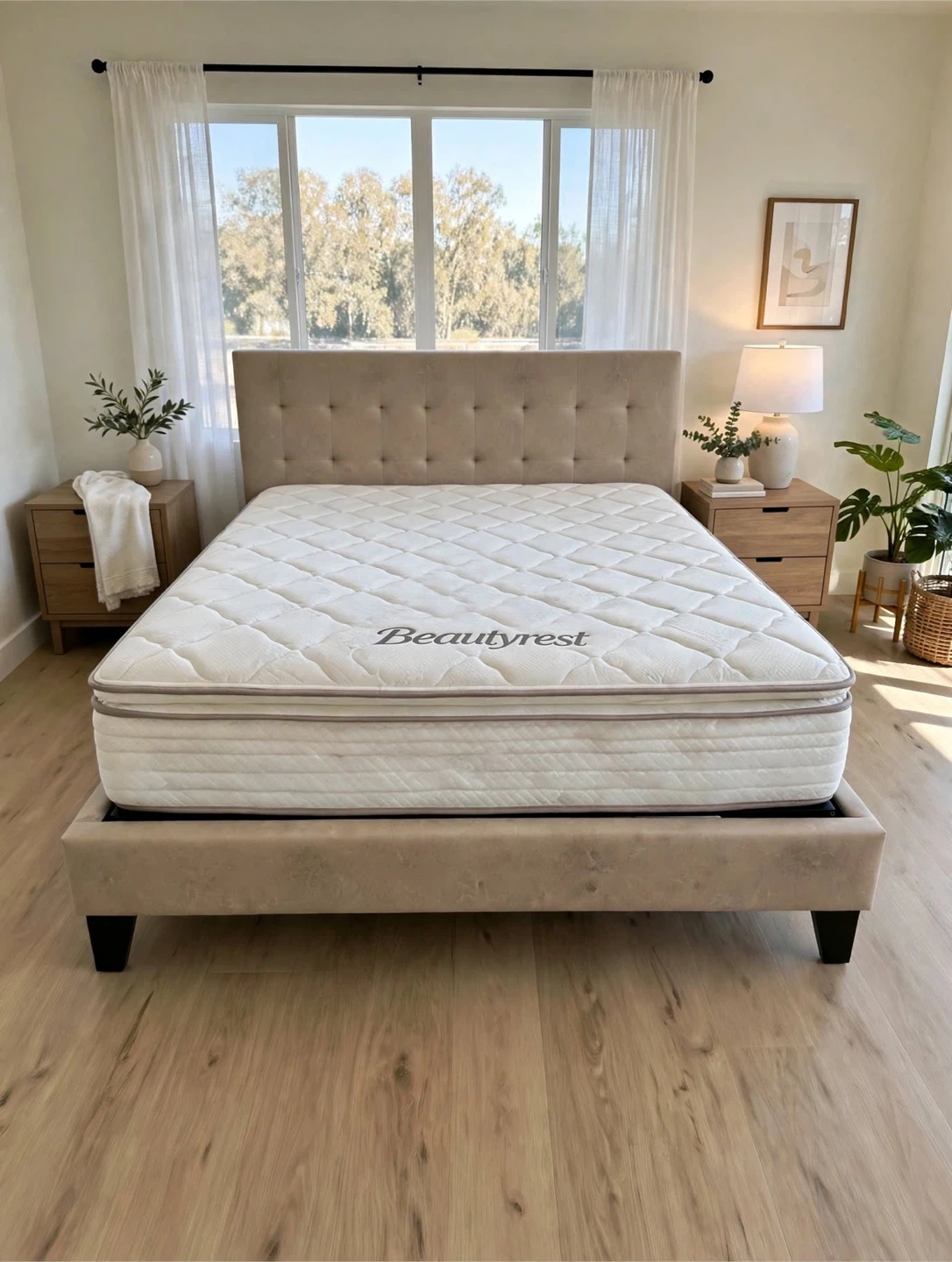 King Size Bed Set – Mattress & Upholstered Bed Frame - photo 2