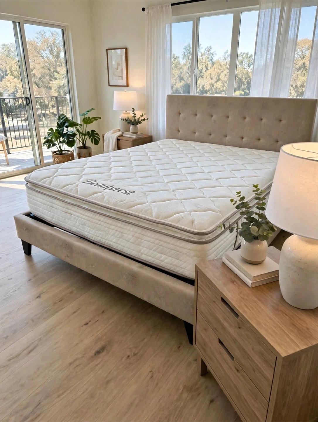King Size Bed Set – Mattress & Upholstered Bed Frame - photo 3