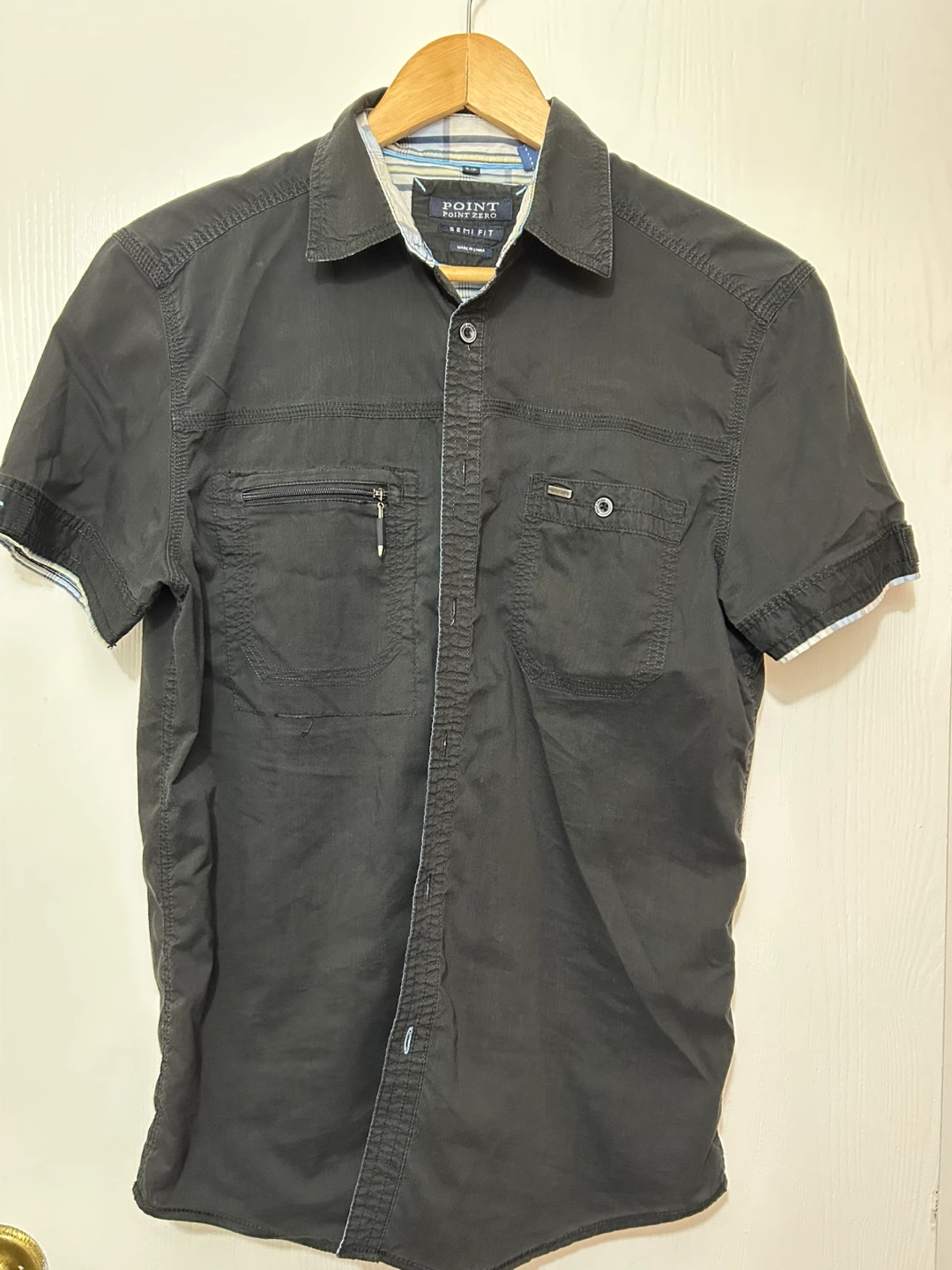 Point Zero Men's Short Sleeve Shirt - Black, Size S/P