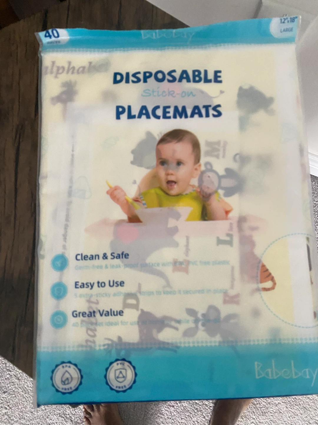 Babebay Disposable Stick-on Placemats 40-Pack