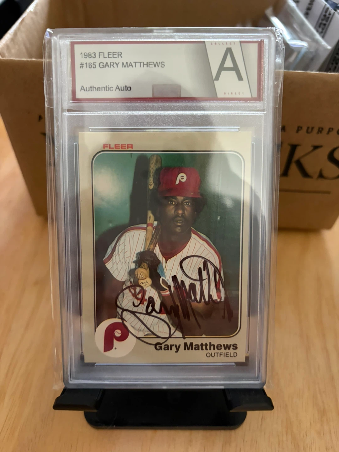 1983 Fleer Gary Matthews #165 Authentic Auto Card