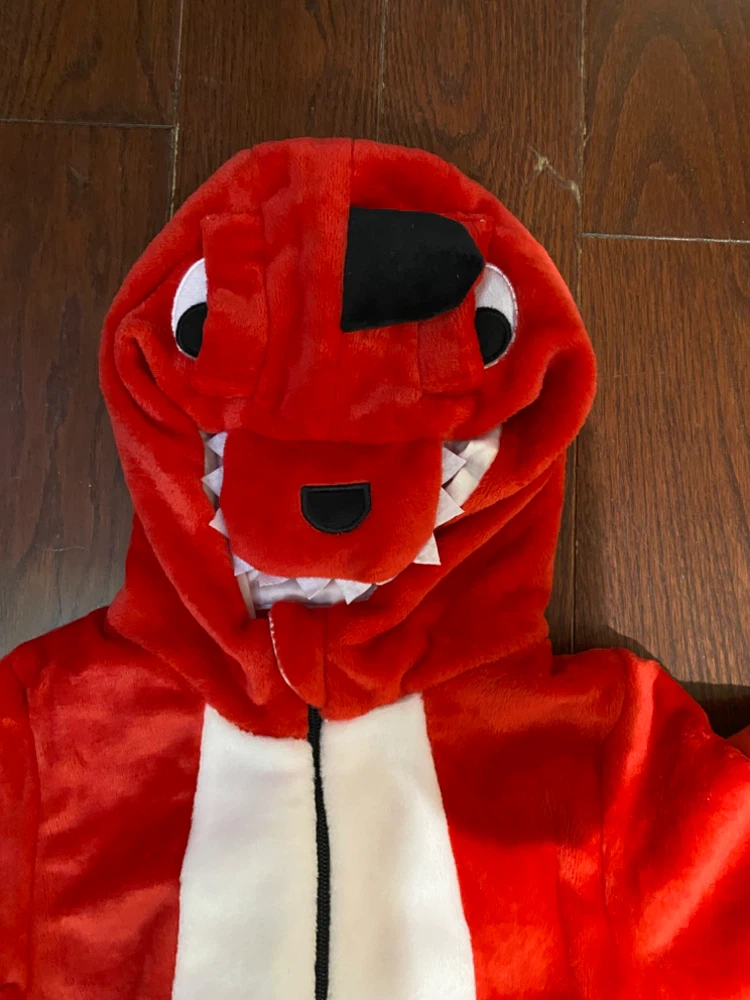 Red Dinosaur Onesie Costume - photo 2