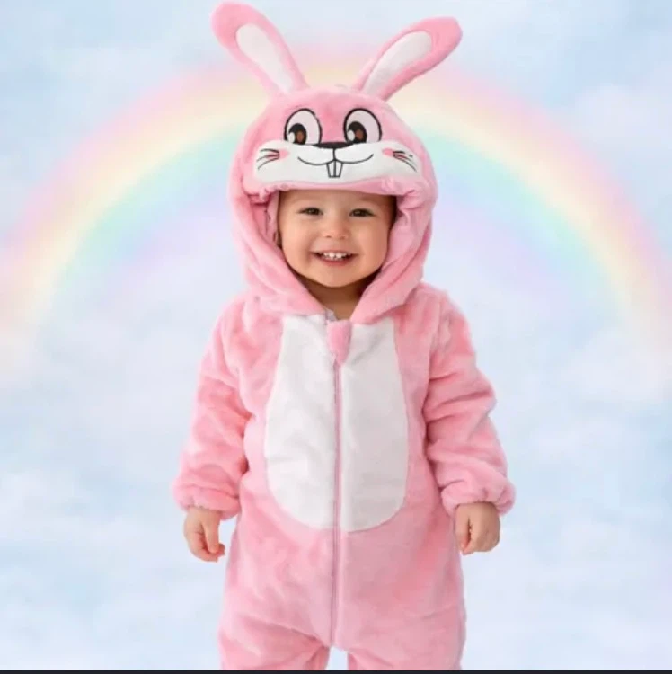 MivBuks Pink Rabbit Onesie Size 80 - photo 2