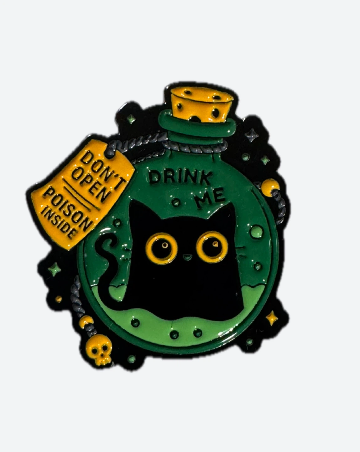 Poison Potion Cat Halloween Enamel Pin