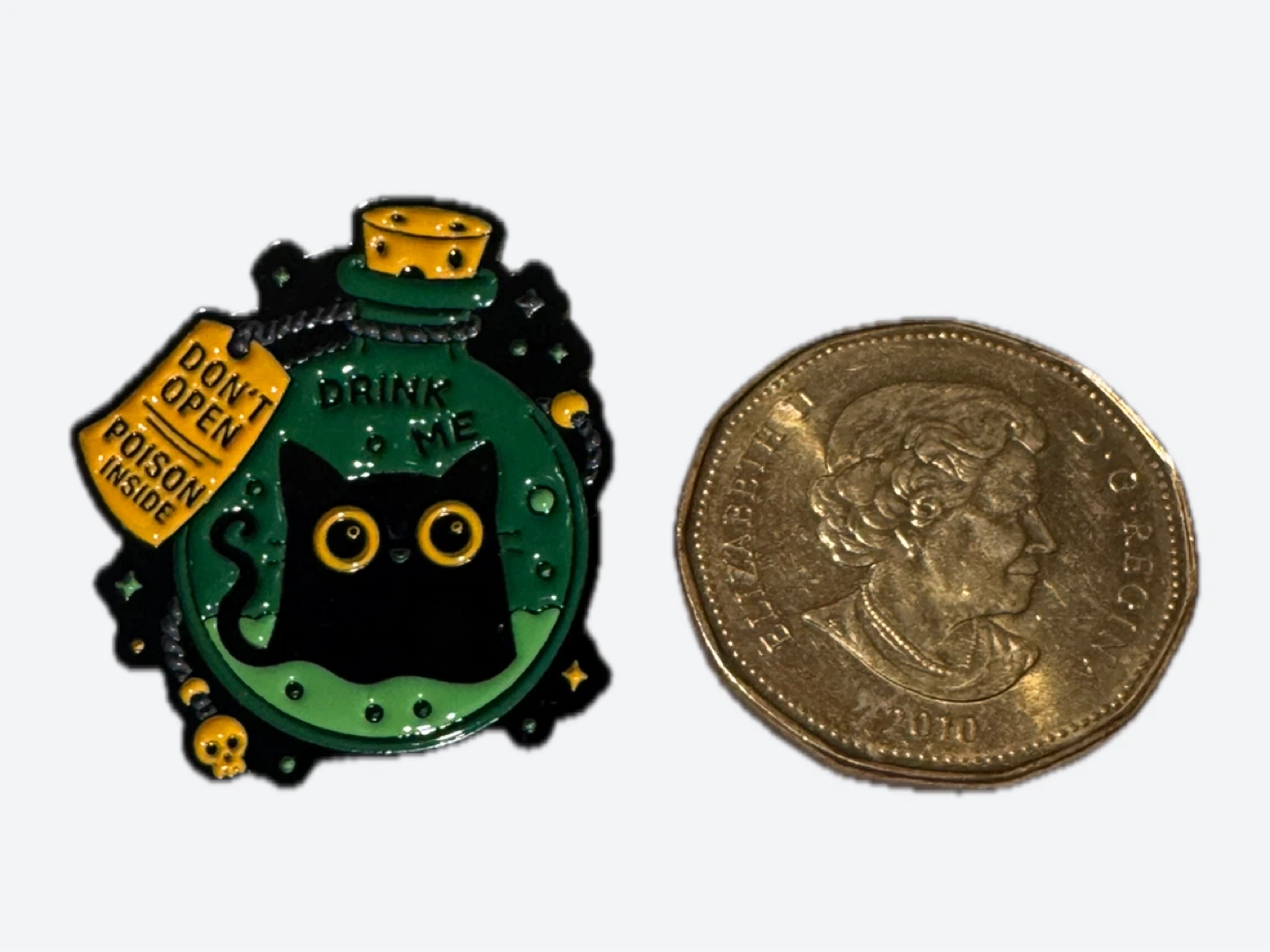 Poison Potion Cat Halloween Enamel Pin - photo 2