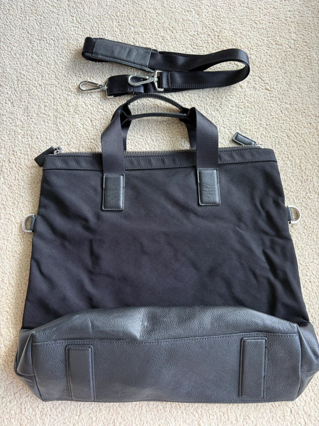 Banana Republic Black Leather and Canvas Tote Bag - photo 2
