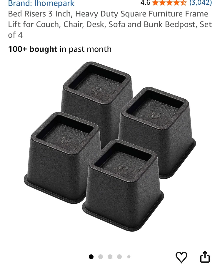 Ihomepark 3 Inch Bed Risers, Set of 4 - photo 3