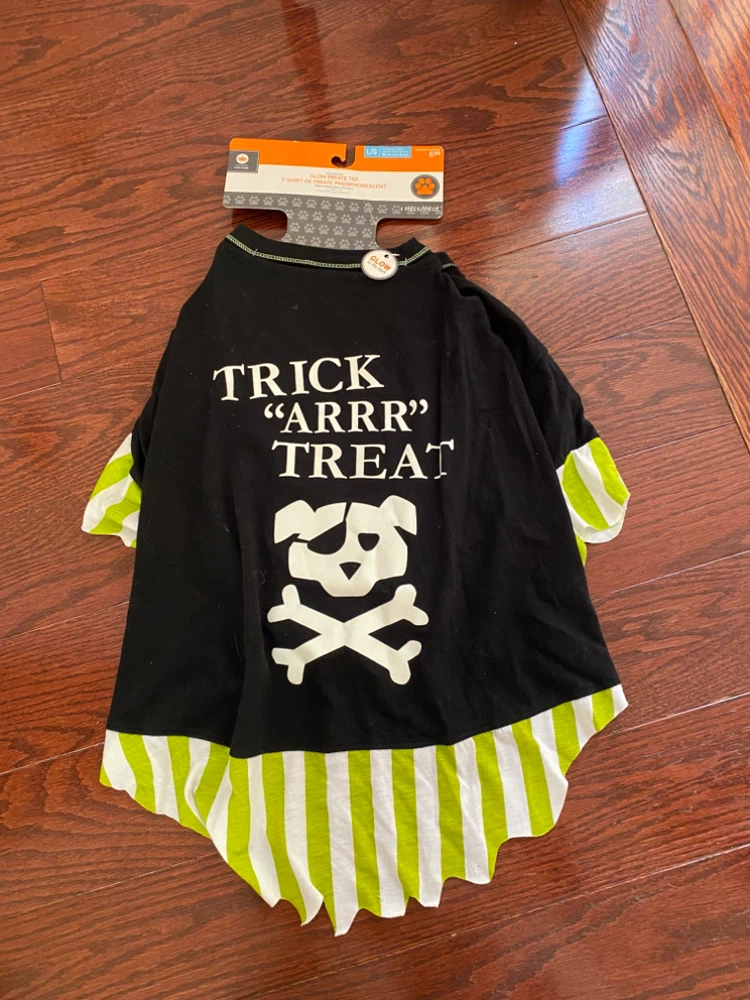 Large Glow-in-the-Dark Pirate Dog T-Shirt