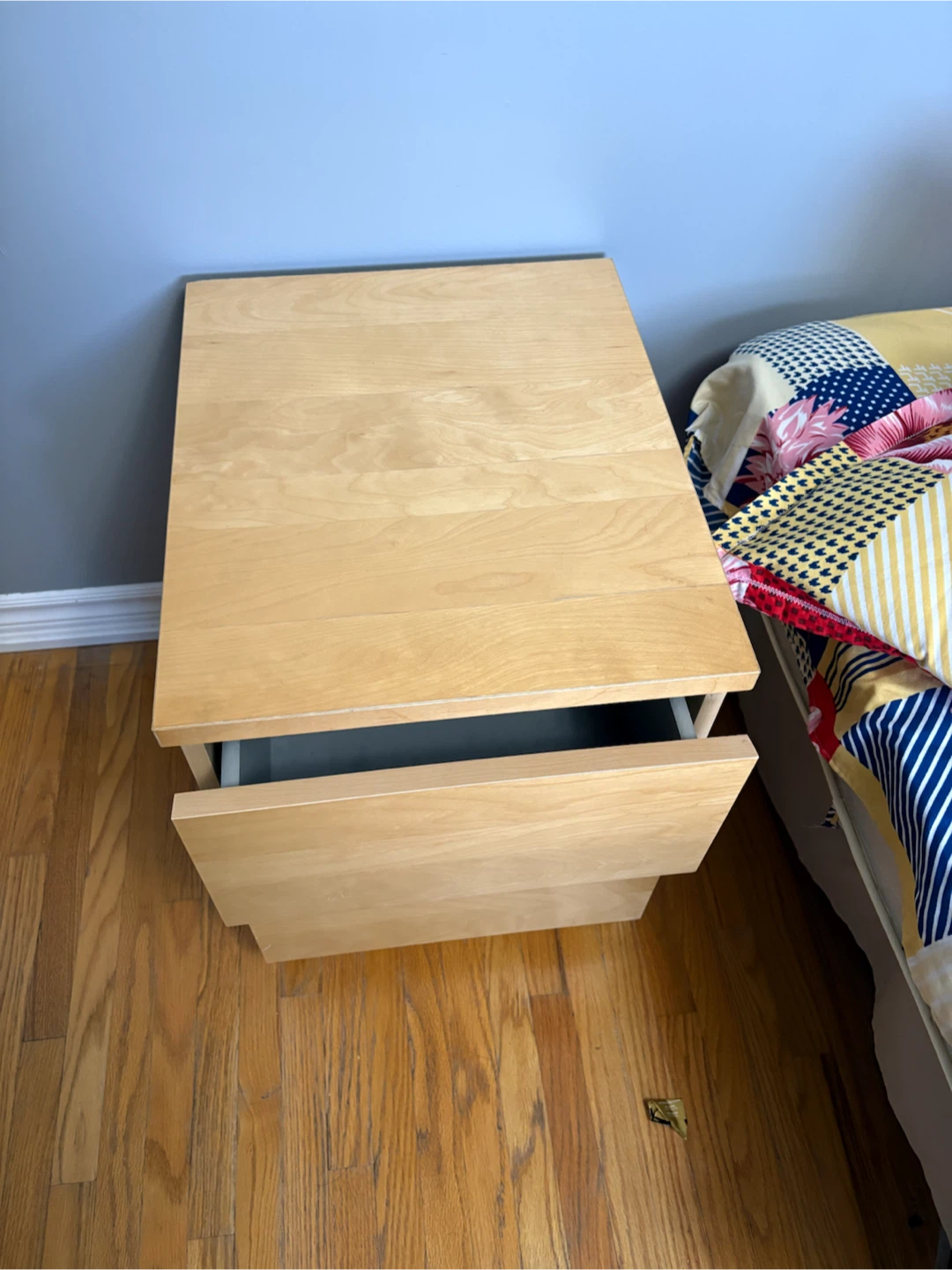 Light Wood Two-Drawer Nightstand - photo 2