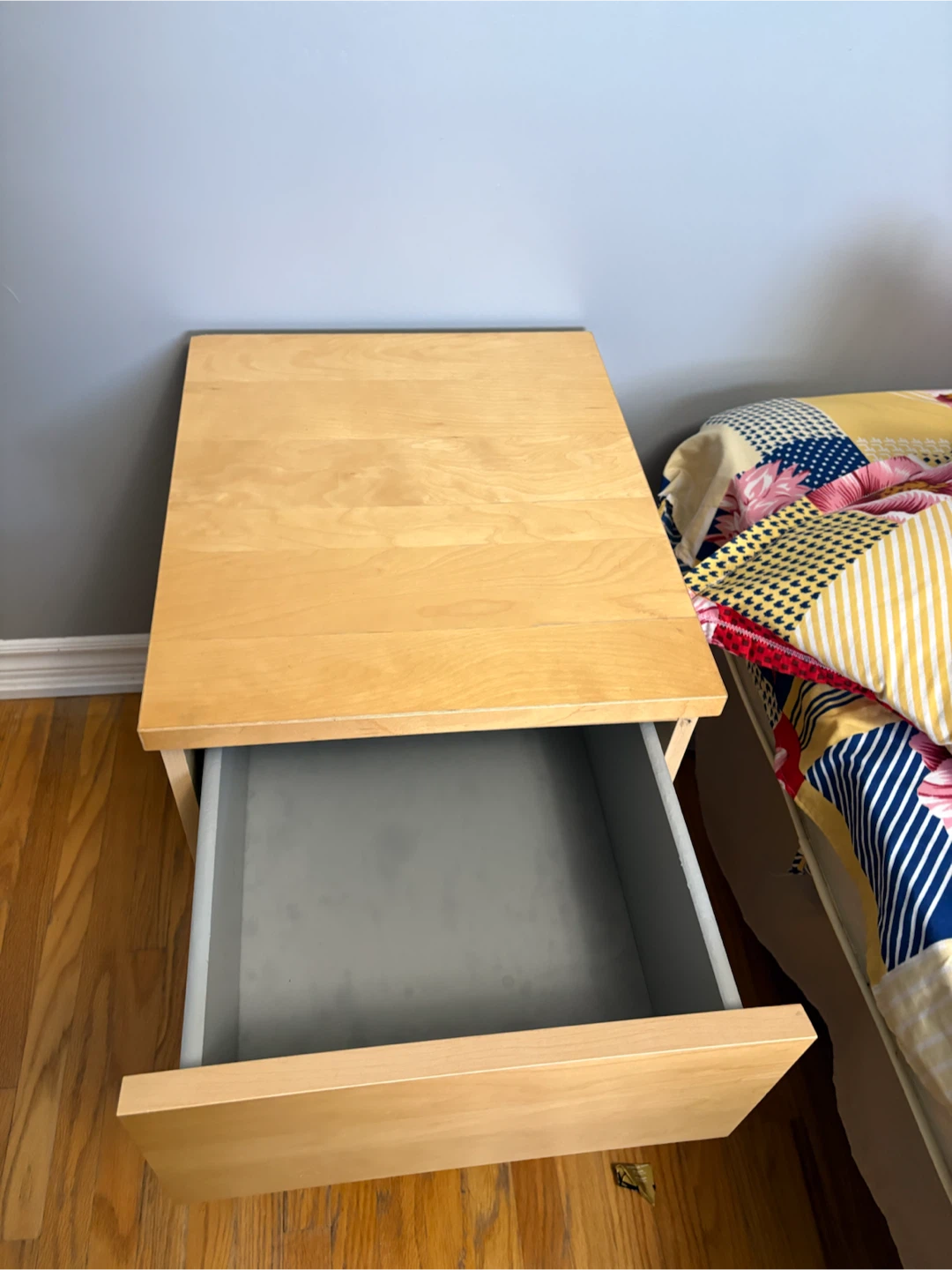 Light Wood Two-Drawer Nightstand - photo 3