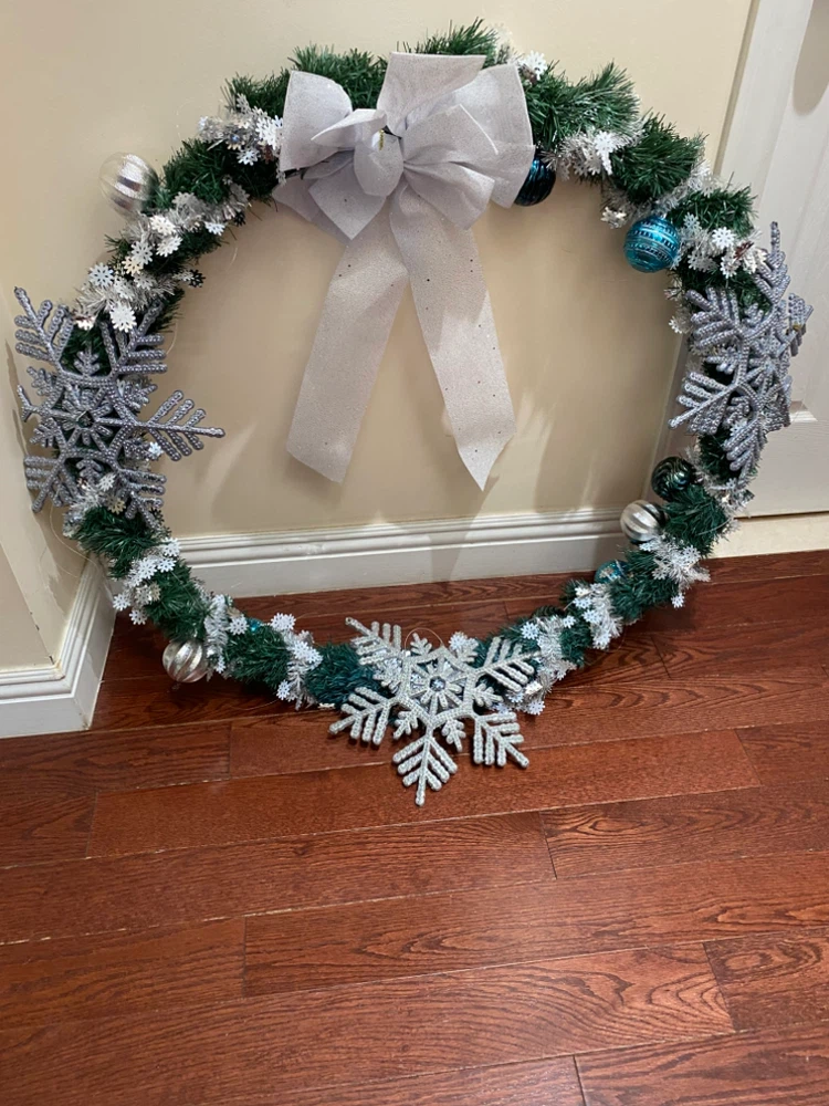 Large Artificial Christmas Wreath and Big Ornaments - photo 3