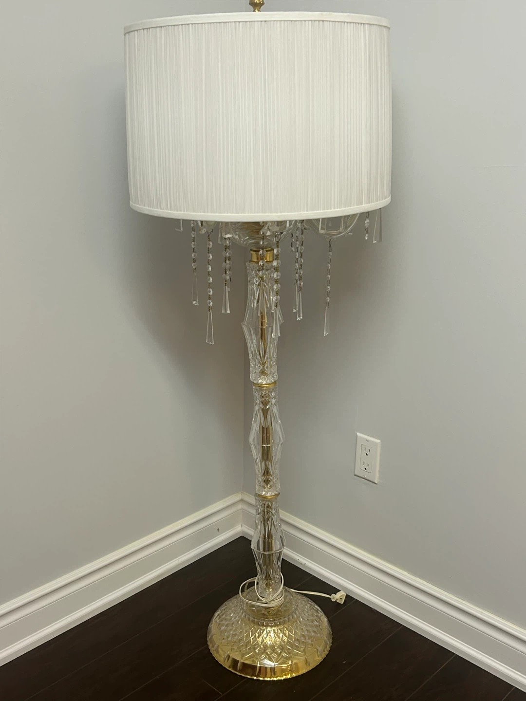 Crystal and Gold Floor Lamp