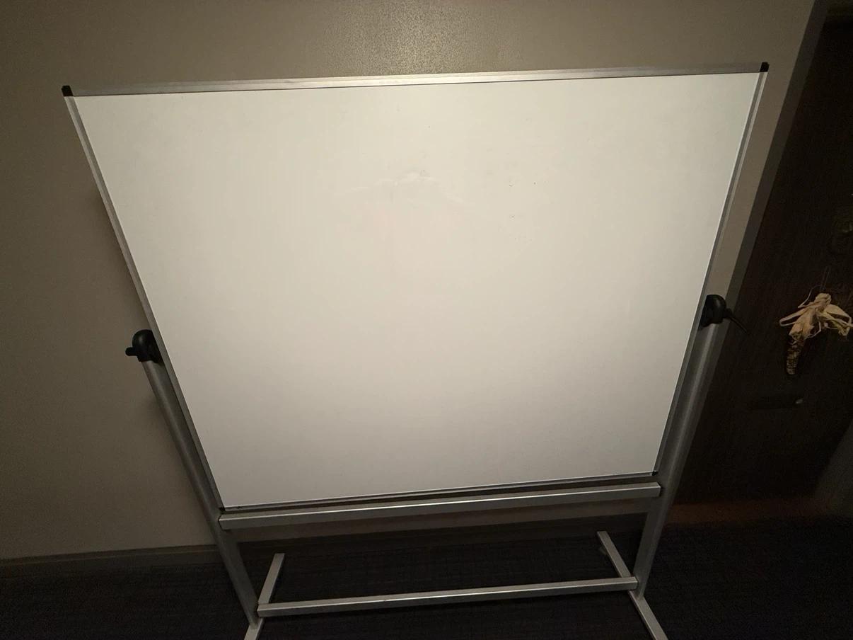 Double-Sided Mobile Rolling Whiteboard – 48” × 36”