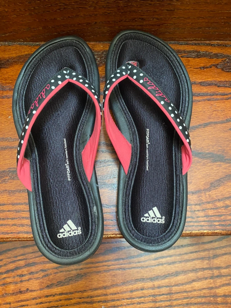 Adidas Fitfoam Flip Flops Black and Pink