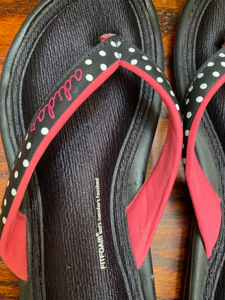 Adidas Fitfoam Flip Flops Black and Pink - photo 3