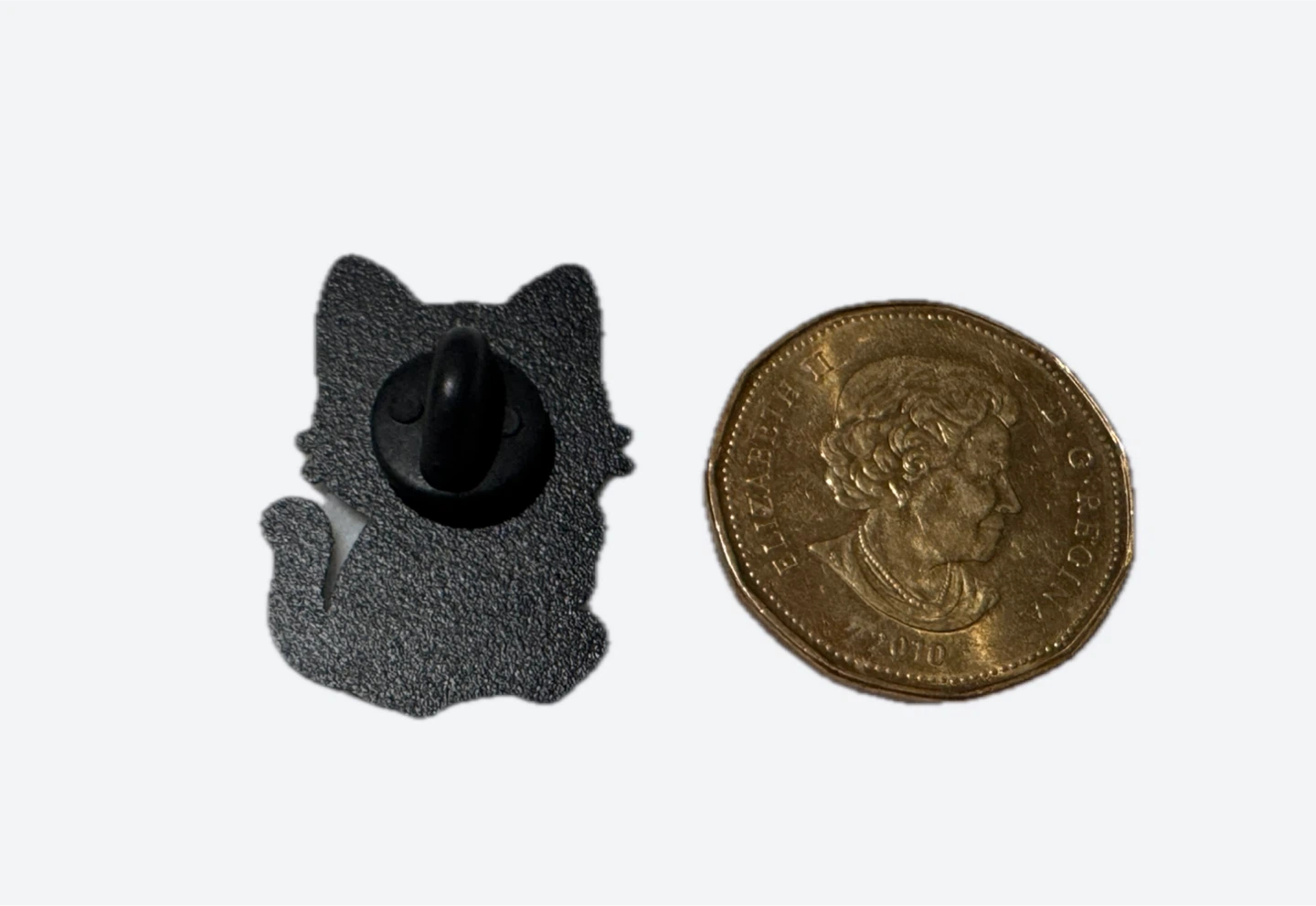 Black Cat with Fish Enamel Pin - photo 3