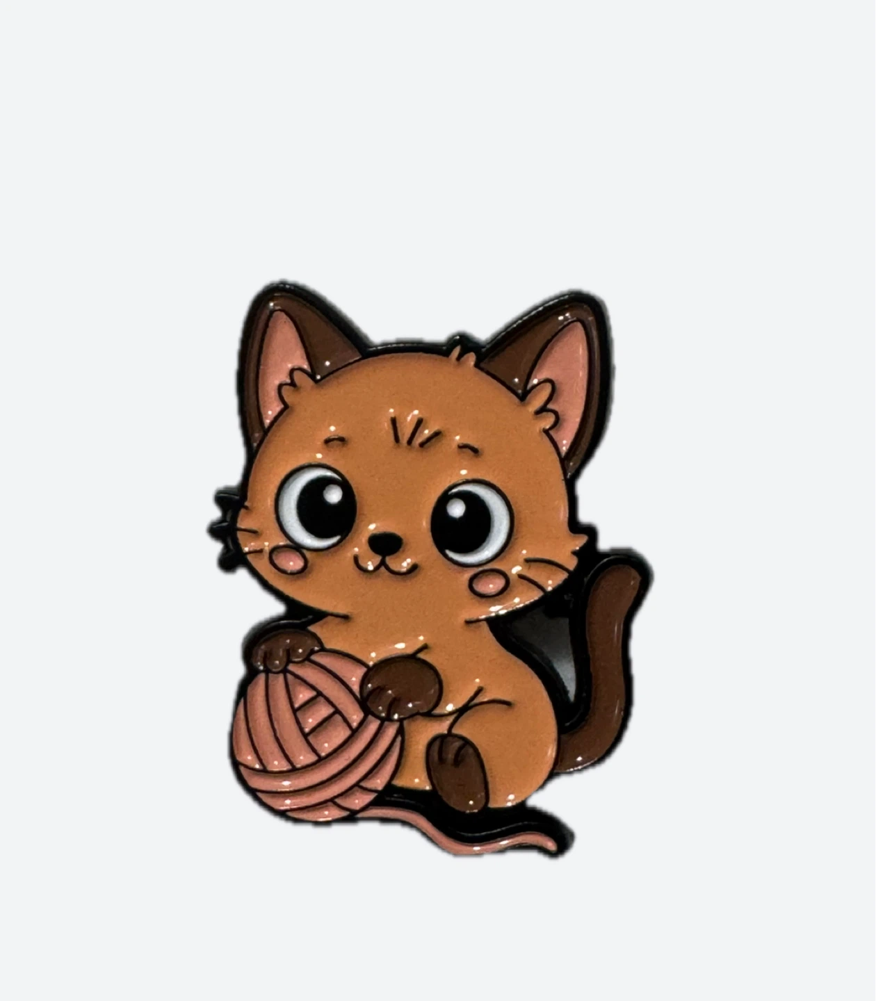 Cute Orange Cat with a yarn 🧶 ball Enamel Pin