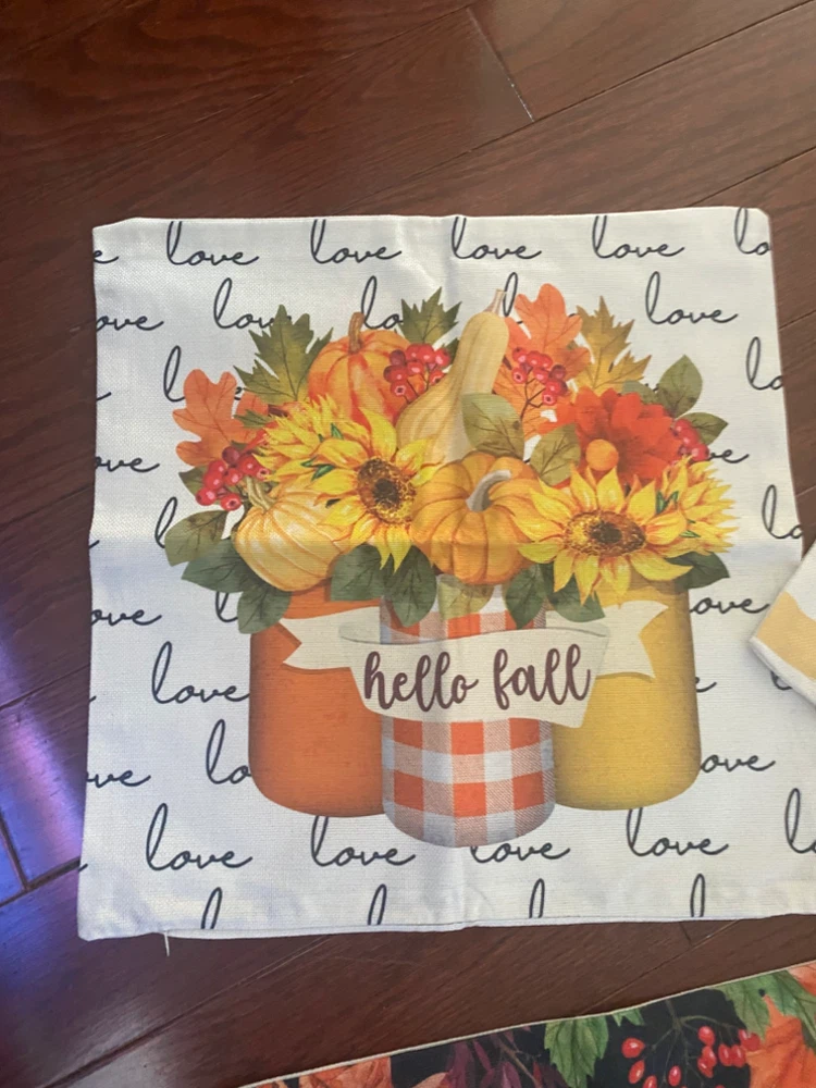 Set of 4 Autumn-Themed Cushion Covers - photo 2