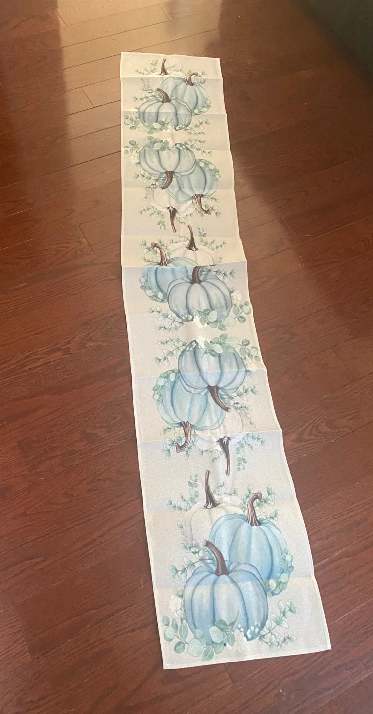 Fall Teal Pumpkin Table Runner