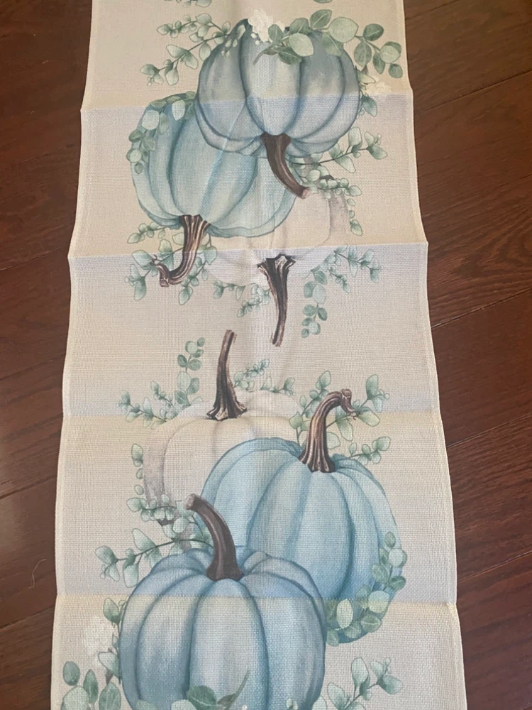 Fall Teal Pumpkin Table Runner - photo 2
