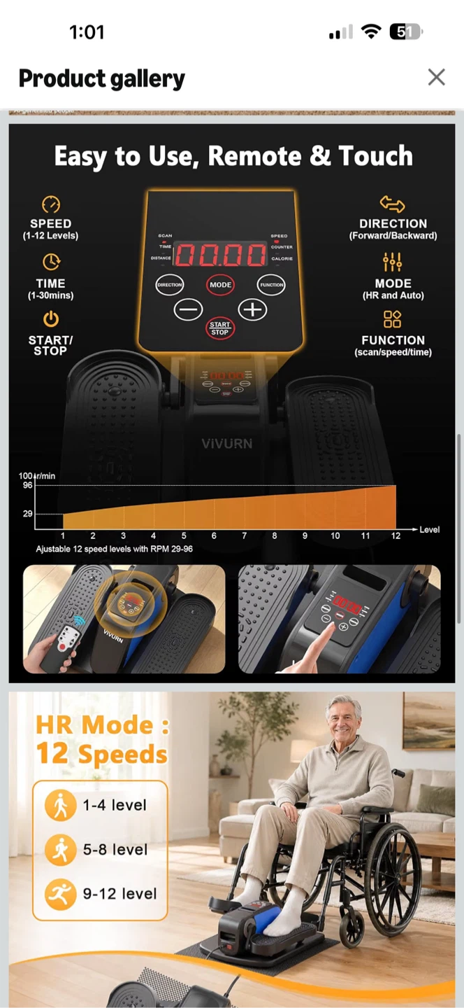 Vivurn Under Desk Elliptical Trainer - photo 3