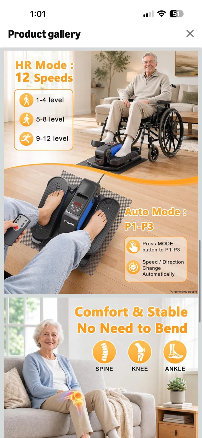 Vivurn Under Desk Elliptical Trainer - photo 4