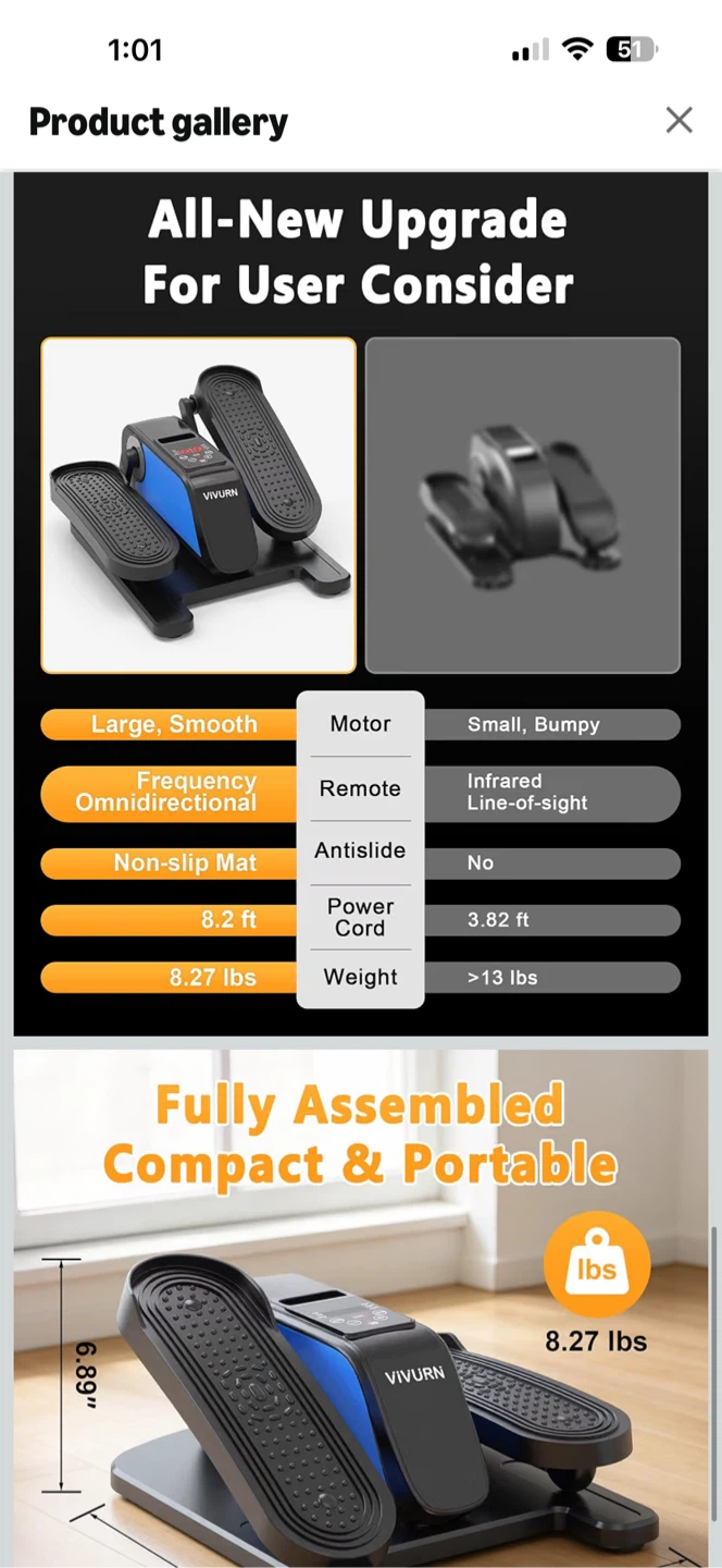 Vivurn Under Desk Elliptical Trainer - photo 5