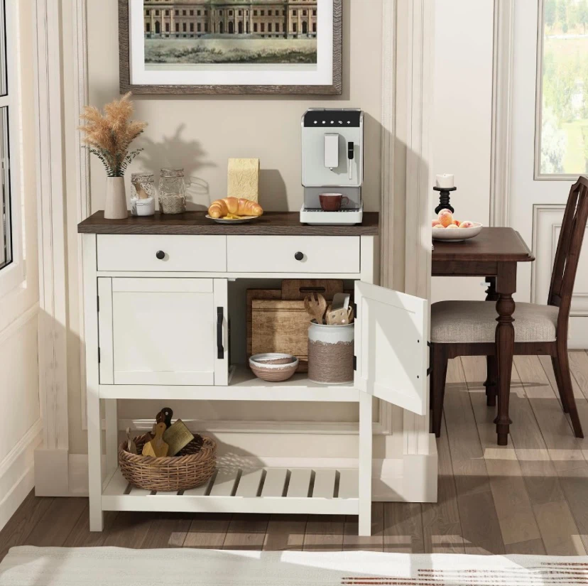 New Farmhouse Console Table, 33.5" W Entryway Cabinet Coffee Bar - photo 3