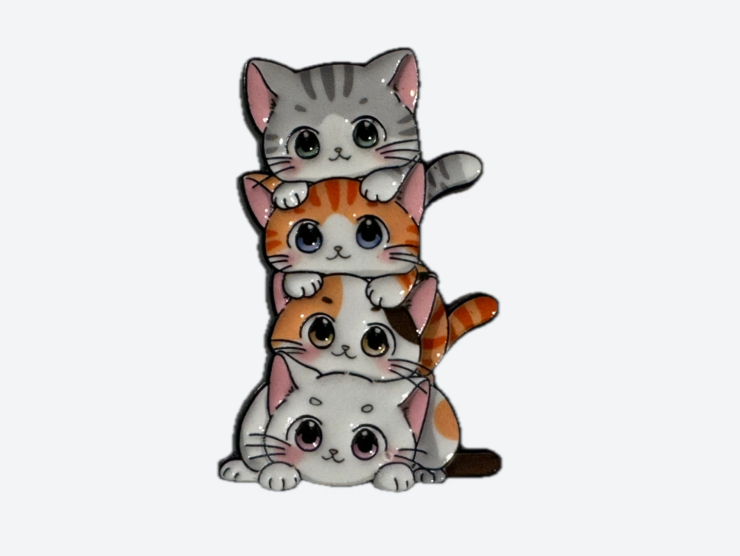 Stacked Kittens Enamel Pin