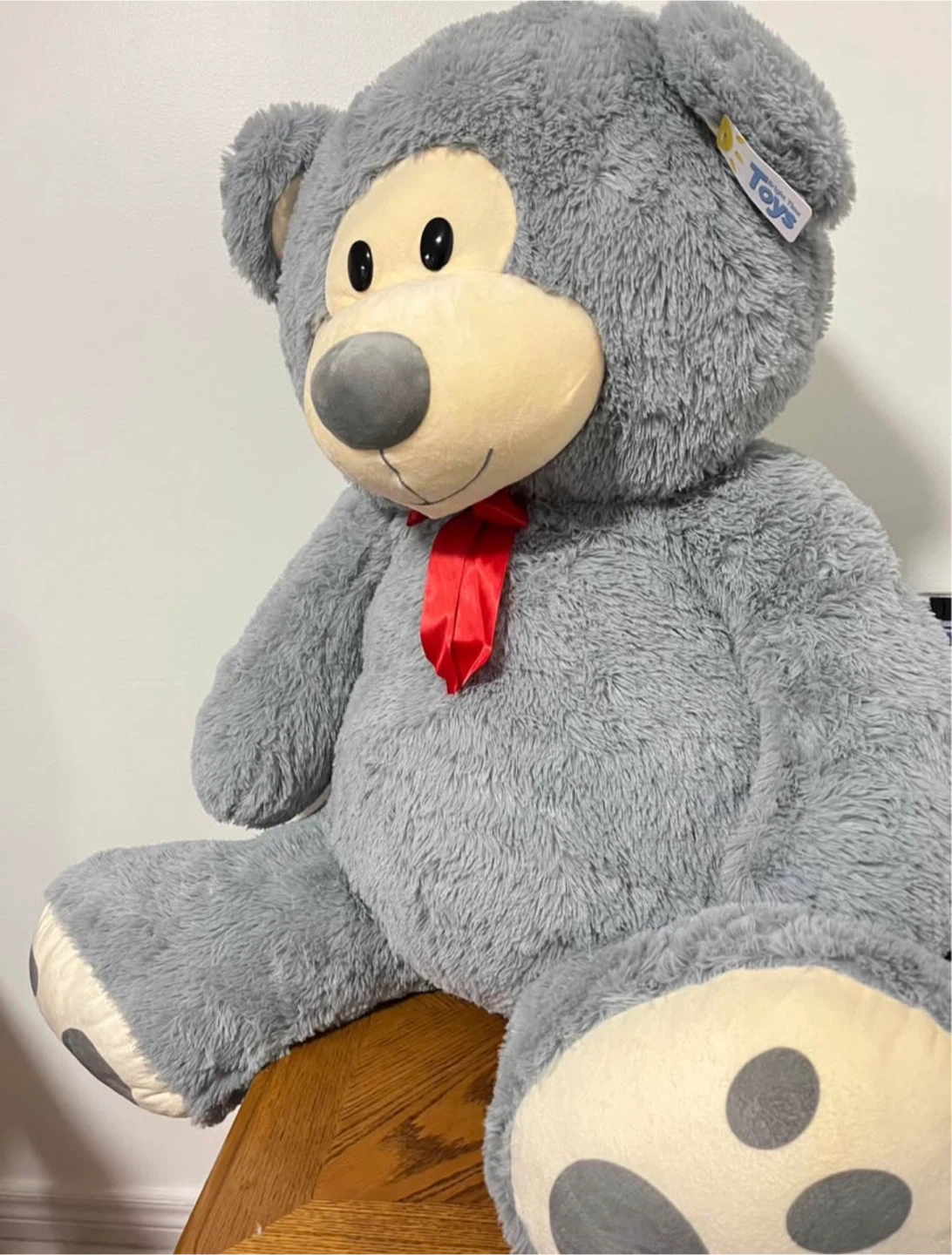 Bright Time Toys Large Grey Plush Bear