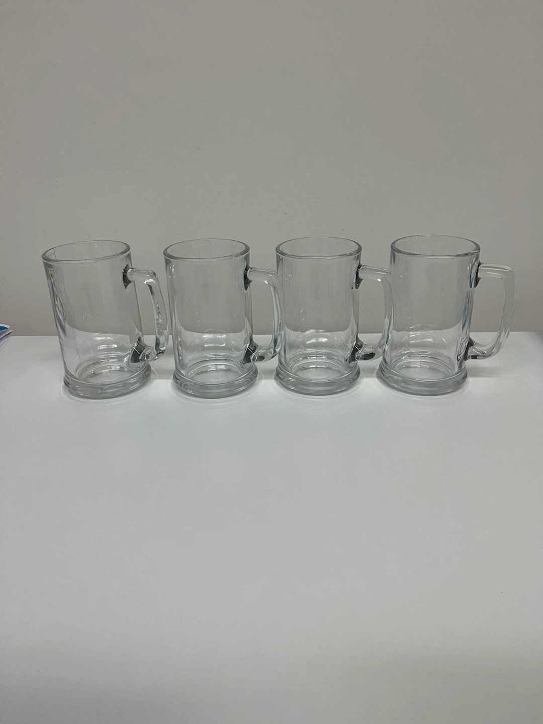 Set of 4 Glass Beer Mugs