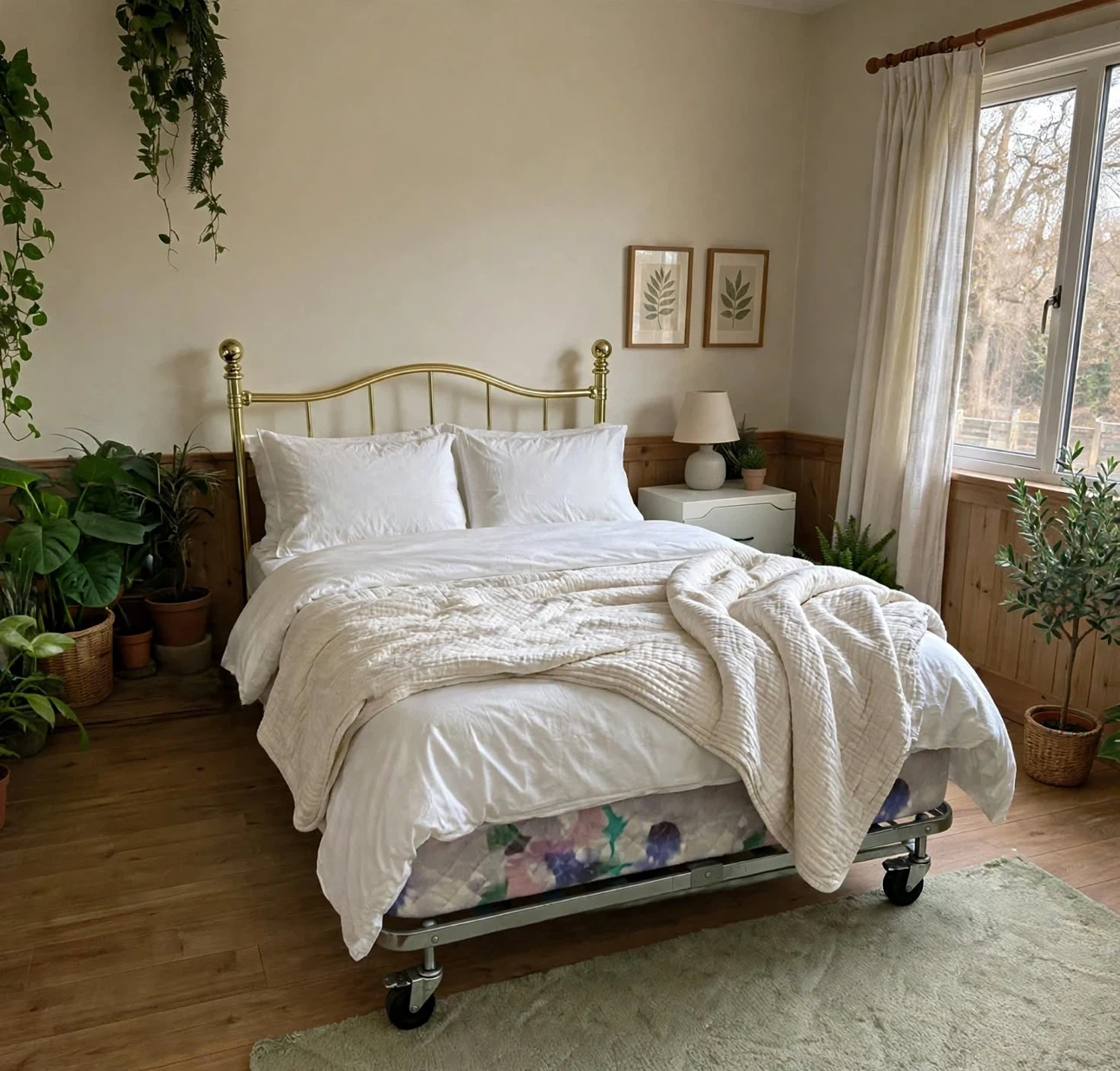 Queen Size Bed Set – Mattress, Box Spring & metal frame included - photo 2