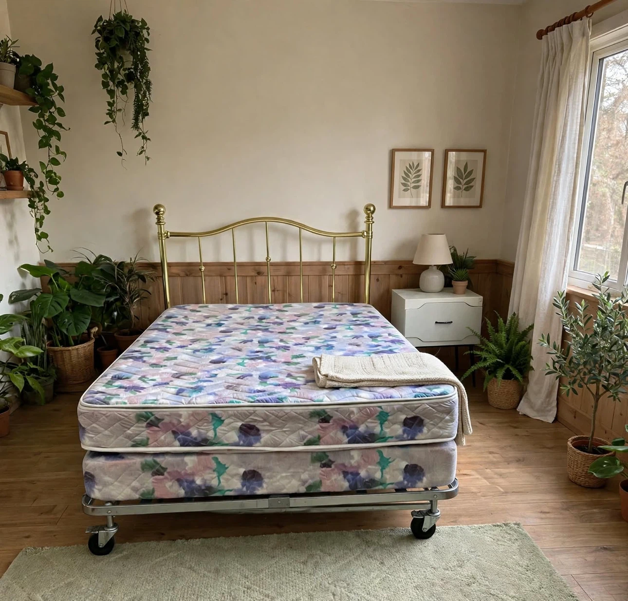Queen Size Bed Set – Mattress, Box Spring & metal frame included - photo 3