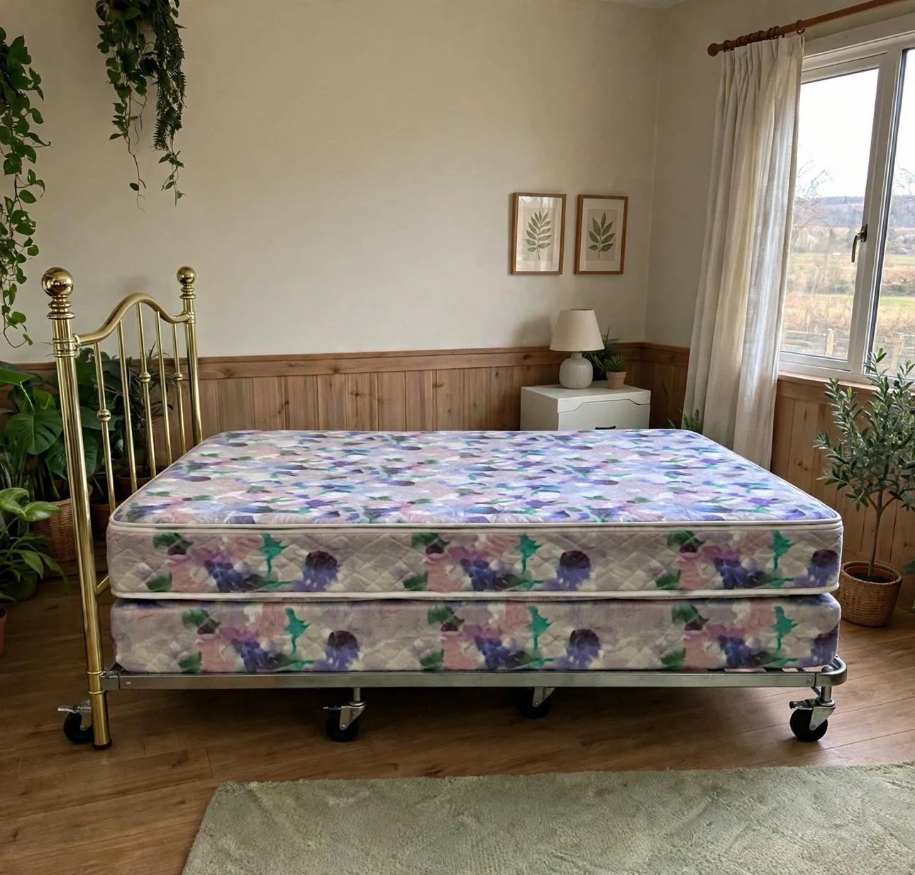 Queen Size Bed Set – Mattress, Box Spring & metal frame included - photo 4