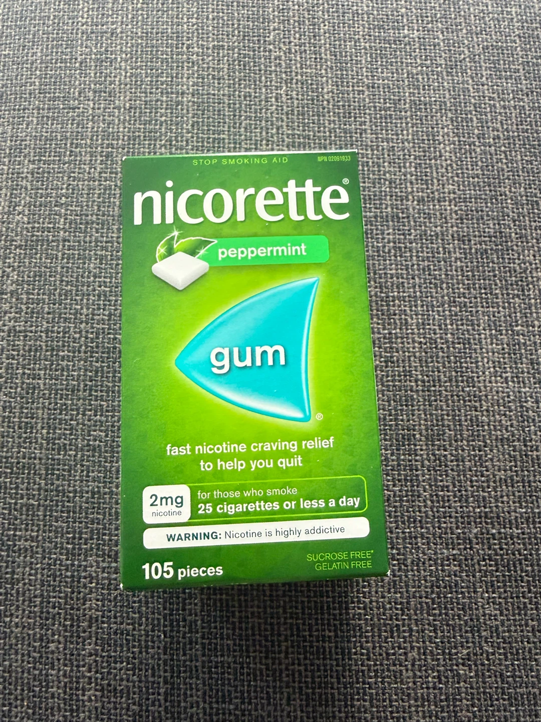 Nicorette Peppermint Gum 2mg, 105 Pieces