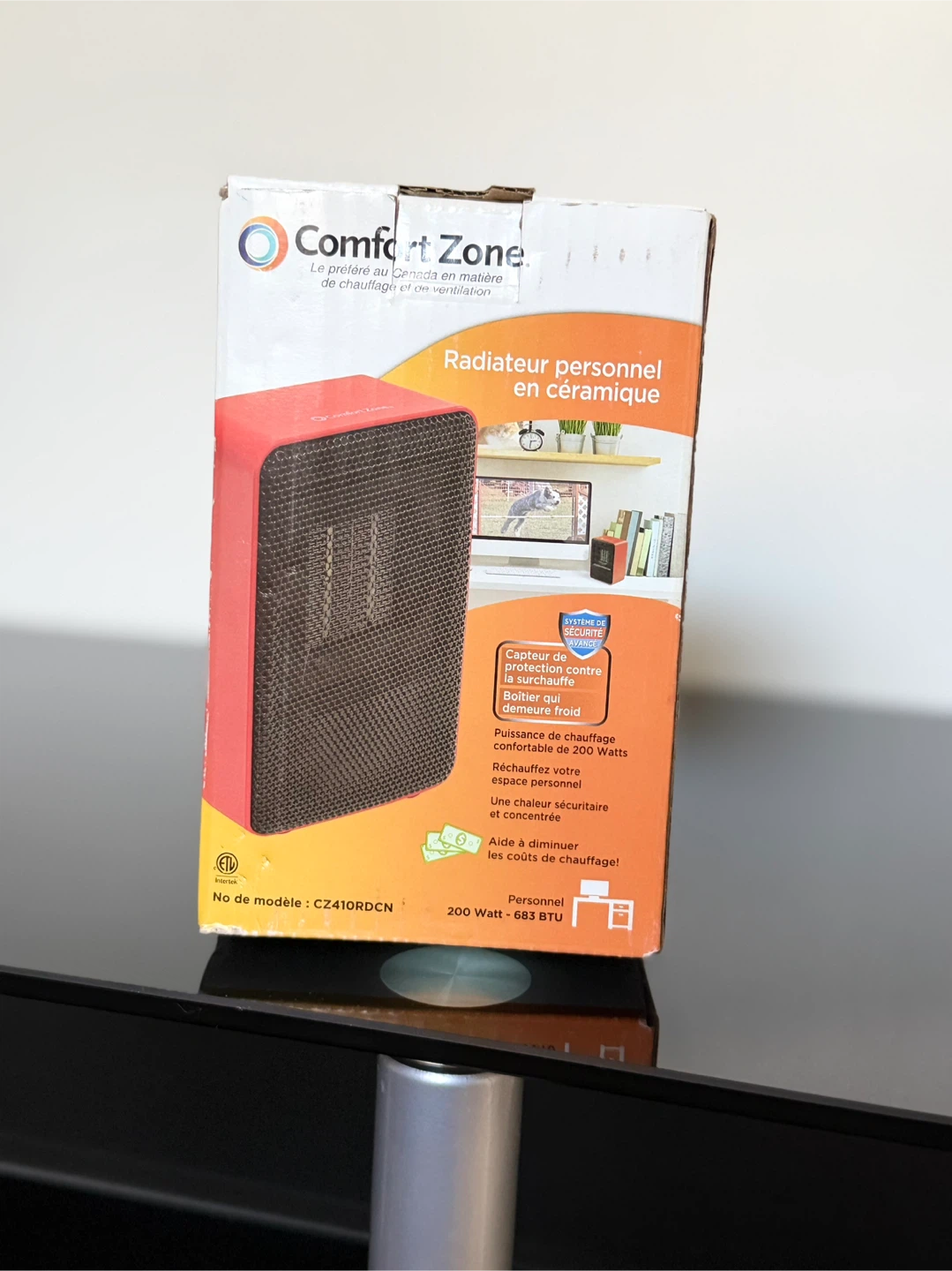Comfort Zone Personal Ceramic Heater CZ410RDCN